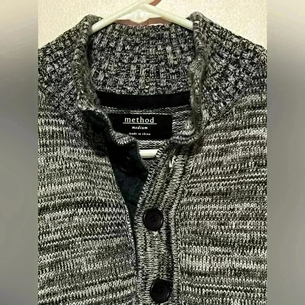 Method Mens Sz M Pullover Quarter Button Knit Swe… - image 2